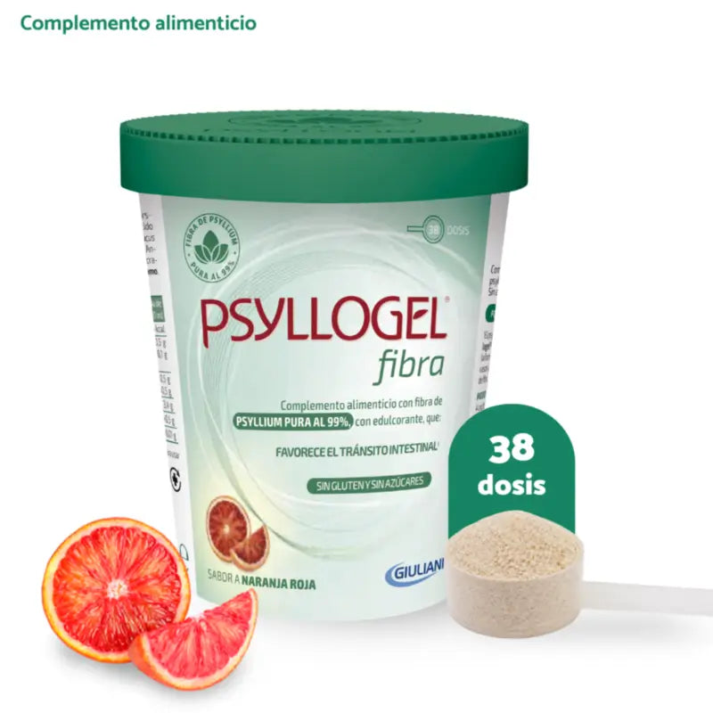 Psyllogel Fibra με γεύση κόκκινο πορτοκάλι, βάζο 170 g, 38 δόσεις