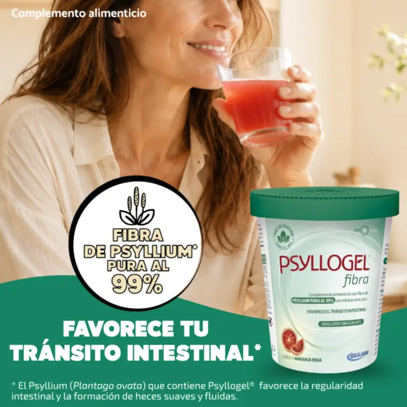 Psyllogel Fibra με γεύση κόκκινο πορτοκάλι, βάζο 170 g, 38 δόσεις