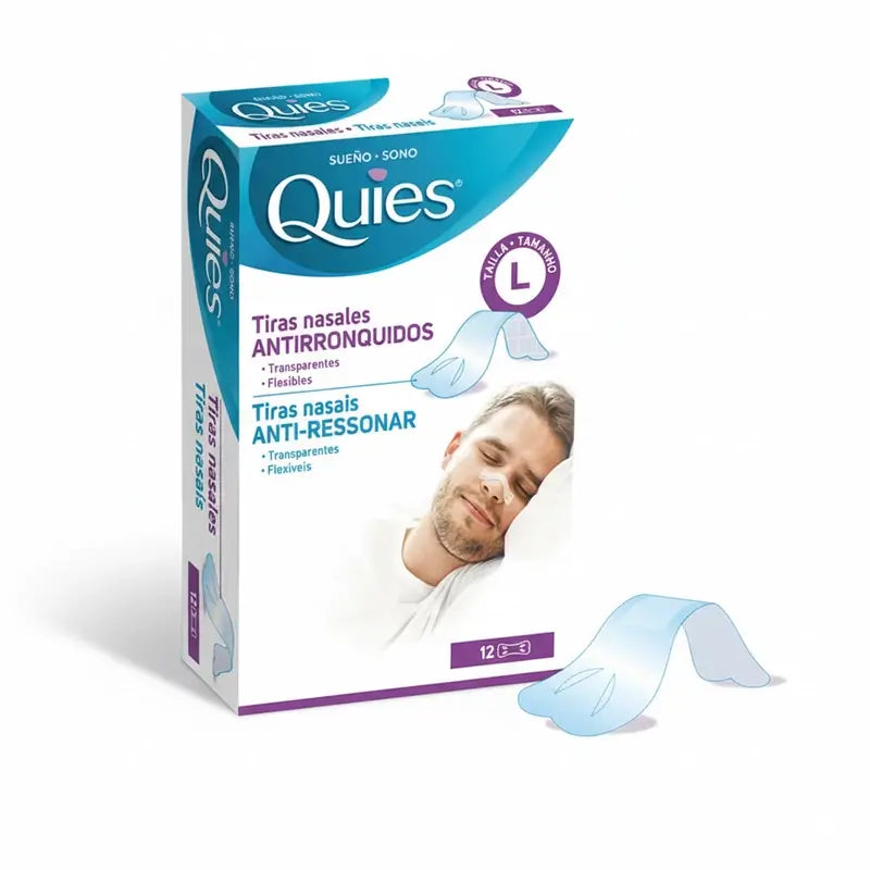 Quies Nasal Strips Anti Snoring Box, 12 Units