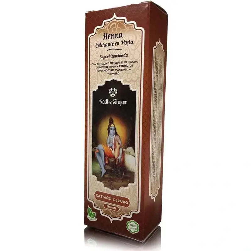 Radhe Shyam Πάστα Χέννας Σκούρο Καστανό, 200 ml