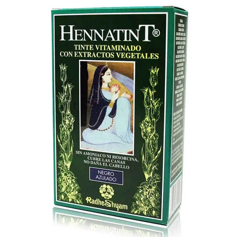 Radhe Shyam Hennatint Μαύρο με μπλε απόχρωση, 60 ml