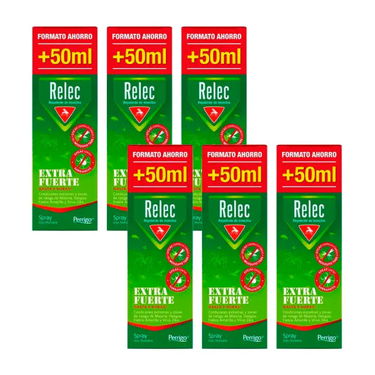 Relec Extra Fuerte Σπρέι κατά των κουνουπιών, Συσκευασία 6 x 125 ml