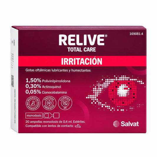 Relieve Total Care Οφθαλμικές Σταγόνες, Αποστειρωμένες, 20 Μονοδόσεις των 0,4 ml