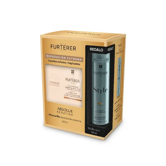 René Furterer Rf Pack Abs Keratine Mask 200 ml + Style Laca 100 ml