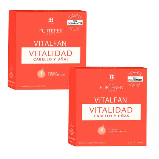 Rene Furterer Vitalfan Ζωτικότητα για μαλλιά και νύχια, Συσκευασία 2 x 30 κάψουλες