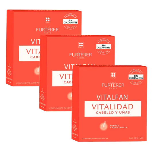 Rene Furterer Vitalfan Ζωτικότητα για μαλλιά και νύχια, συσκευασία 3 x 30 κάψουλες