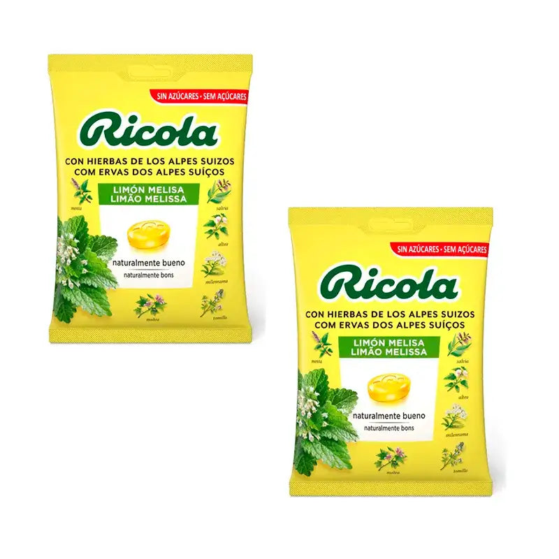 Ricola Καραμέλες χωρίς ζάχαρη με γεύση λεμόνι, συσκευασία 2 x 70 g
