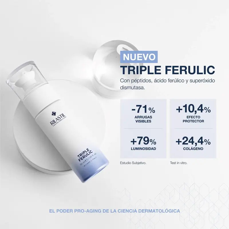 Rilastil Triple Ferulic: Αντιγηραντικό, αντιοξειδωτικό και φωτεινότητα προσδίδον ορός, 30 ml