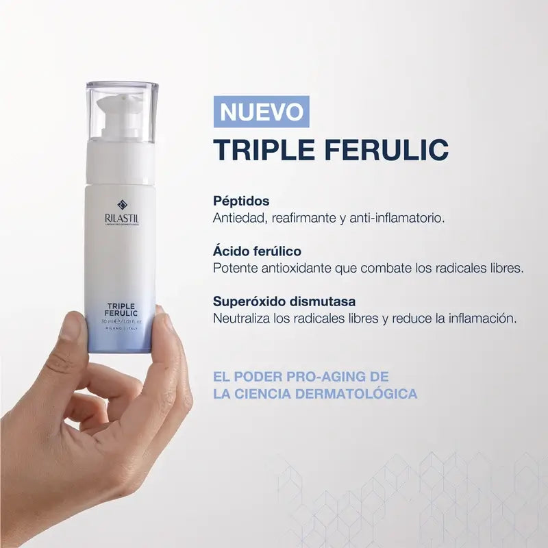 Rilastil Triple Ferulic: Αντιγηραντικό, αντιοξειδωτικό και φωτεινότητα προσδίδον ορός, 30 ml