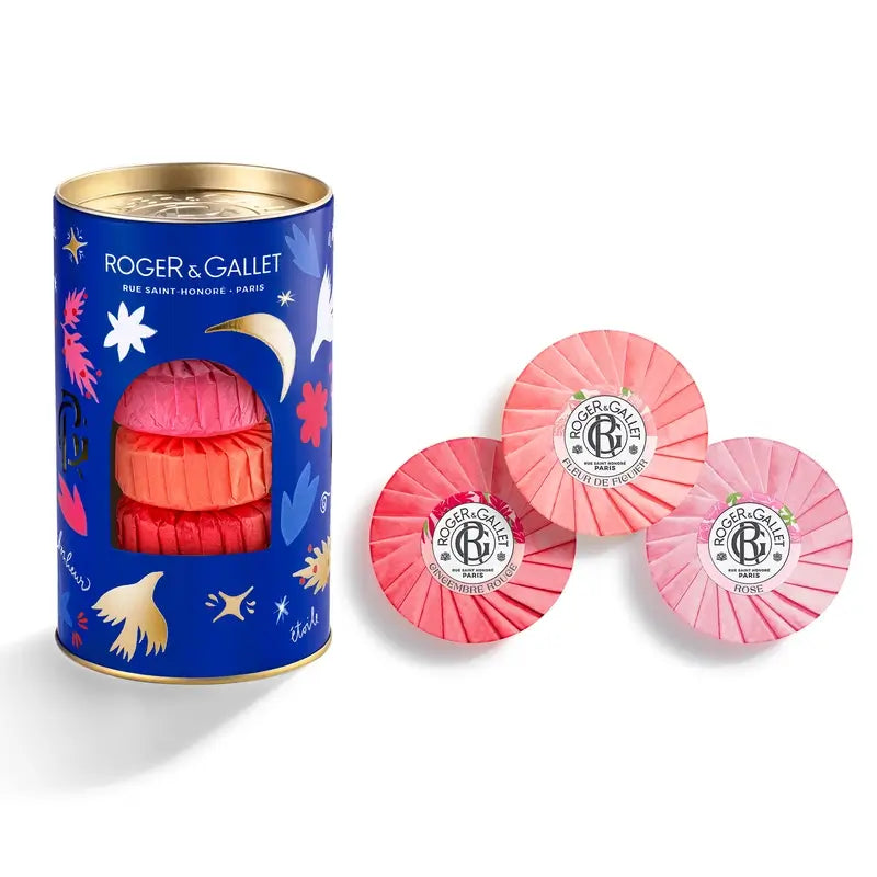 Roger & Gallet Σετ σαπουνιών ευεξίας: Fleur De Figuier - Gingembre Rouge - Rose, 3 τεμάχια