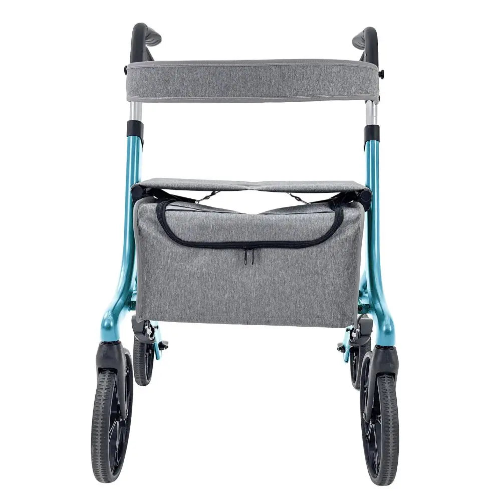 Πτυσσόμενο αλουμινένιο rollator με φρένα, νέου τύπου (μπλε)