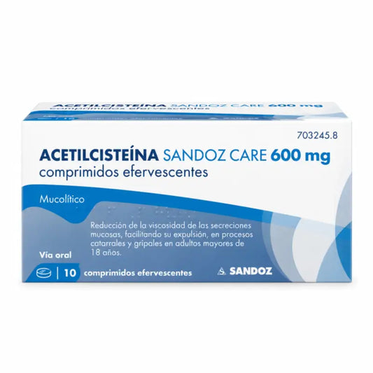 Ακετυλοκυστεΐνη Sandoz Care Μουκολυτικό 600 mg 10 αναβράζοντα δισκία