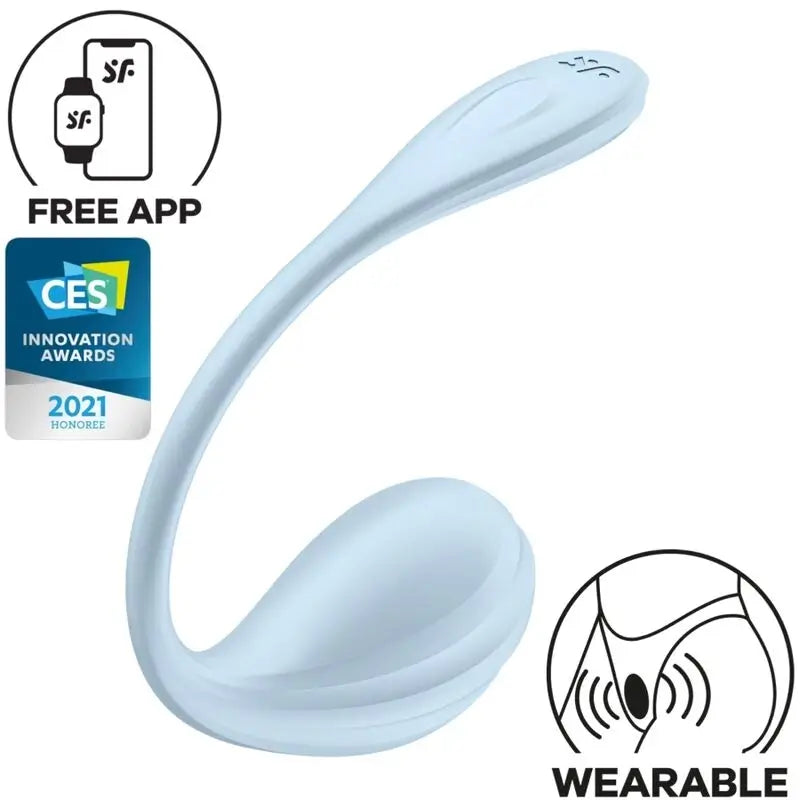 Satisfyer Smooth Petal Διεγερτής του Σημείου G, Μπλε, Δωρεάν Εφαρμογή 
