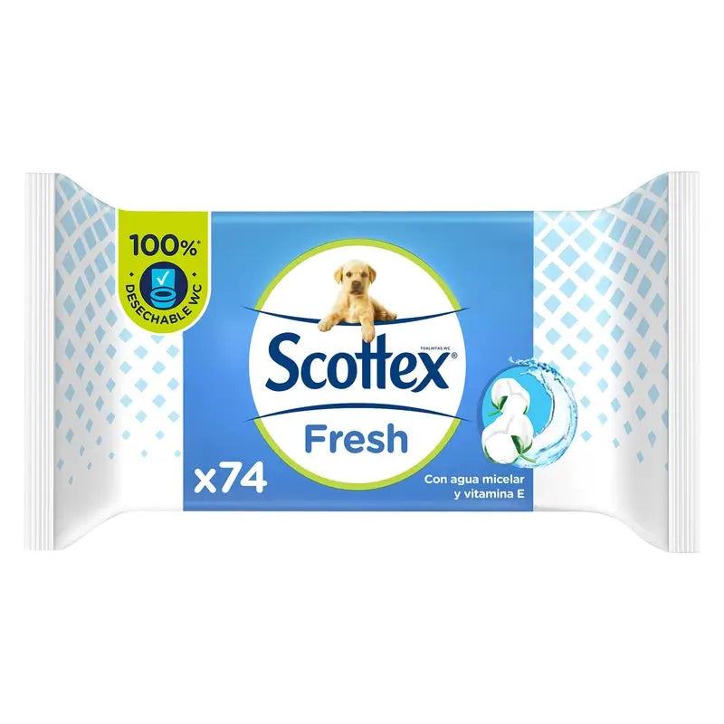 Scottex Fresh Υγρό Χαρτί Τουαλέτας, 74 τεμάχια