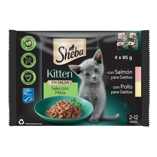 Sheba Kitten Pouch Mix για γάτες 13X4X85Gr 
