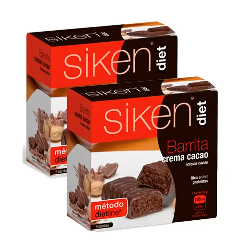 Siken Diet Μπάρα Κρέμα Κακάο, Συσκευασία 2 x 5 τεμάχια