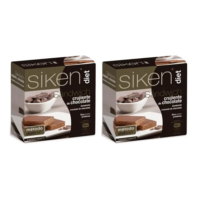 Siken Diet Σάντουιτς Σοκολάτα, 2X6 τεμάχια 
