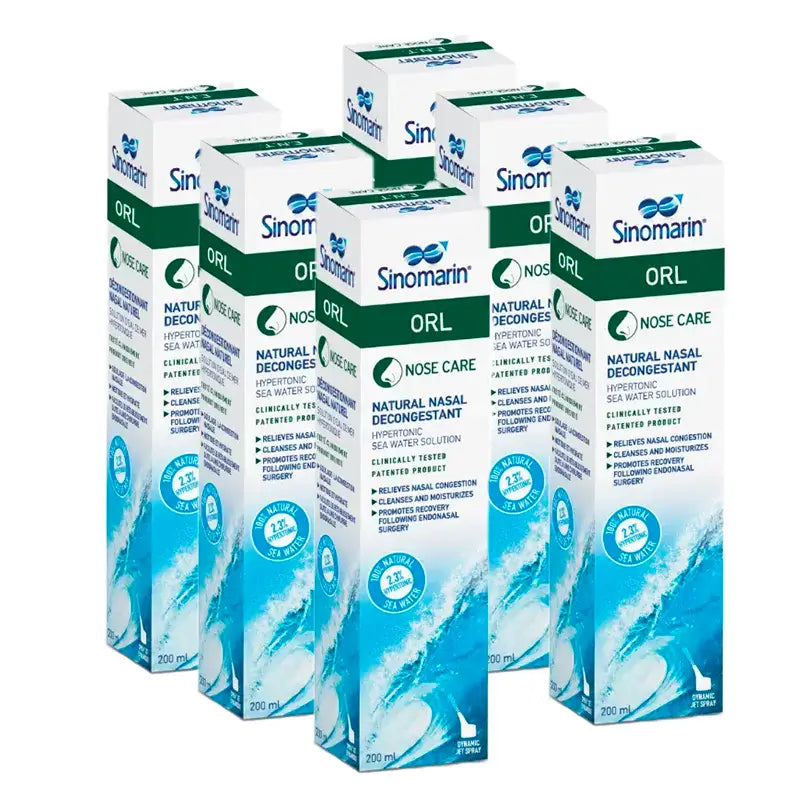 Sinomarin Orl, ρινικό αποσυμφορητικό, συσκευασία 6 x 200 ml