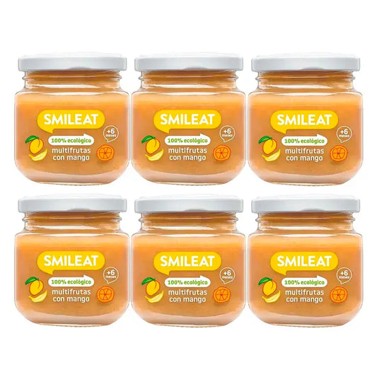 Smileat Βαζάκι με μείγμα φρούτων και μάνγκο, 6x130 γρ.