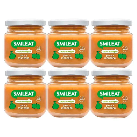 Smileat Βαζάκι με αχλάδι και μήλο, 6x130 γρ.