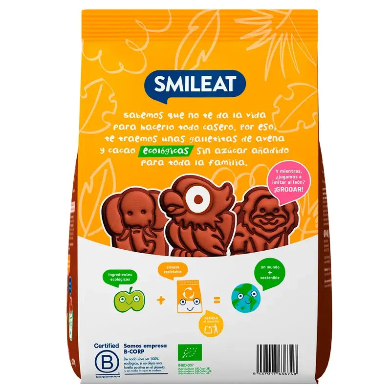Smileat Βιολογικό Μπισκότο Κακάο, 220 γρ.