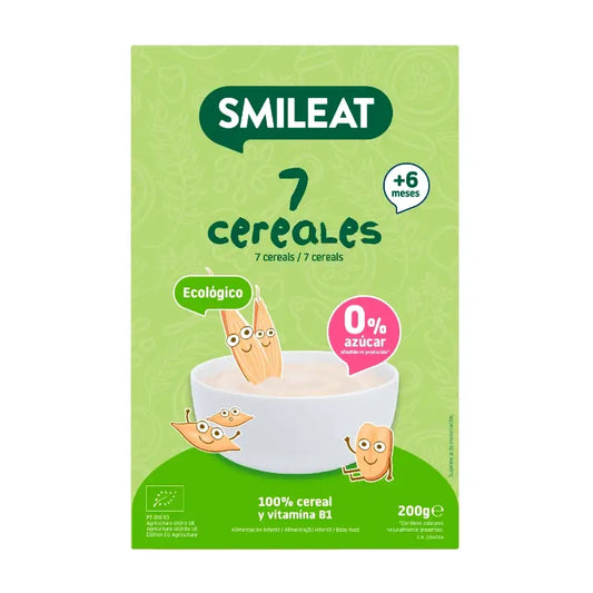 Smileat Βιολογική Πουρέ από 7 Διαφορετικά Δημητριακά, 200 γρ.