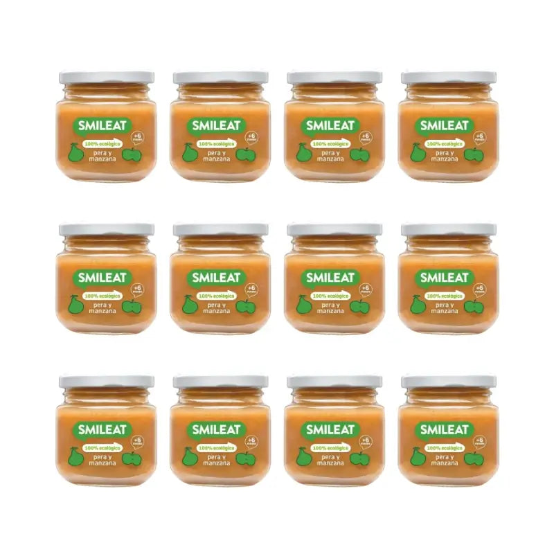 Smileat Βαζάκι Αχλάδι και Μήλο 130 g, συσκευασία των 12