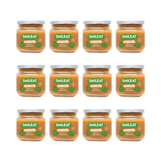 Smileat Βαζάκι Αχλάδι και Μήλο 130 g, συσκευασία των 12