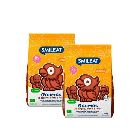 Smileat Μπισκότο Κακάο Bio 220 g, συσκευασία 2 τεμαχίων
