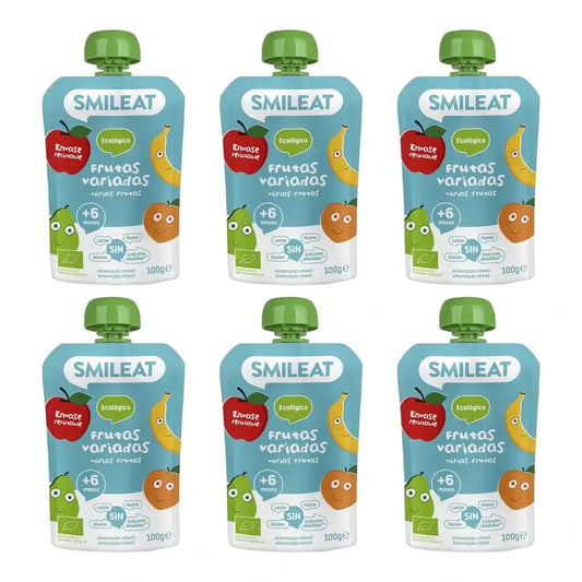 Smileat Pouch Ποικιλία Φρούτων 100 g, συσκευασία 6 τεμαχίων