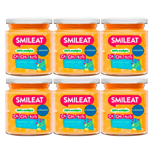 Smileat Βαζάκι με κομματάκια φακής και βιολογική κινόα, 6x230 γρ.
