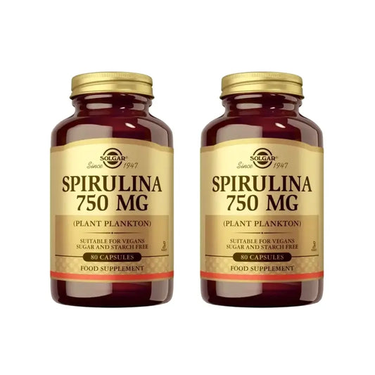 Solgar Σπιρουλίνα 750 mg, 2X80 κάψουλες 