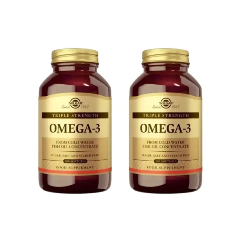 Solgar Omega-3 Τριπλής Συγκέντρωσης, 2×100 μαλακές κάψουλες 
