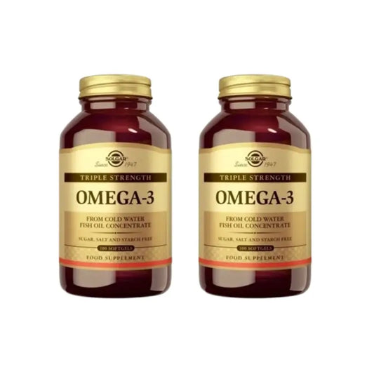 Solgar Omega-3 Τριπλής Συγκέντρωσης, 2×100 μαλακές κάψουλες 