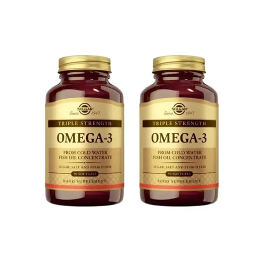 Solgar Omega-3 Τριπλής Συγκέντρωσης, 2X50 Μαλακές Κάψουλες 
