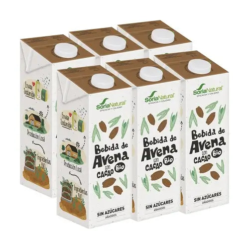 Soria Natural Φυτικό ρόφημα βρώμης με κακάο, 6 x 1 λίτρο
