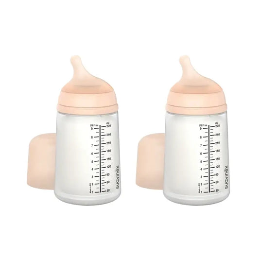 Suavinex Μπιμπερό κατά των κολικών Zero Zero 270 ml, μέτρια ροή (M), +3 μήνες, Fair, 2 τεμάχια