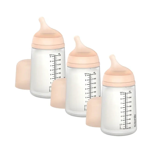 Suavinex Μπιμπερό κατά των κολικών Zero Zero 270 ml, μέτρια ροή (M), +3 μήνες, Fair, 3 τεμάχια