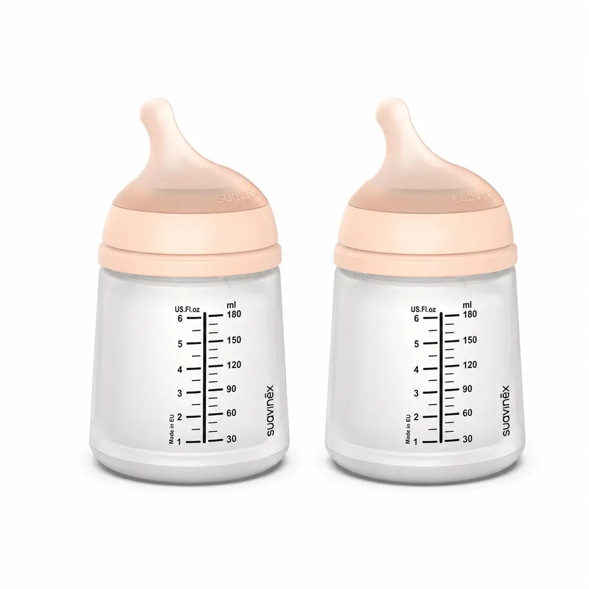 Suavinex Μπιμπερό κατά των κολικών Zero Zero 180 ml, προσαρμόσιμη ροή (A), +0 μηνών, Fair, συσκευασία 2 τεμαχίων