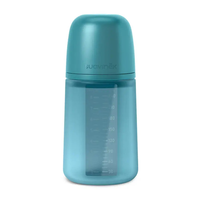 Suavinex Μπιμπερό από σιλικόνη 240 ml, μέτρια ροή (M), +3 μήνες, Deep Ocean