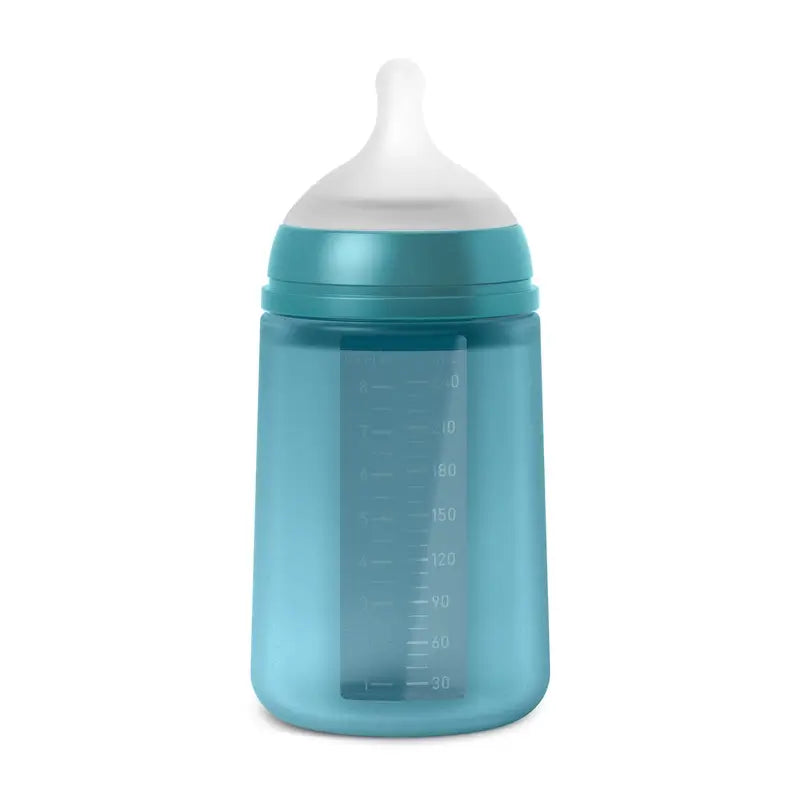Suavinex Μπιμπερό από σιλικόνη 240 ml, μέτρια ροή (M), +3 μήνες, Deep Ocean