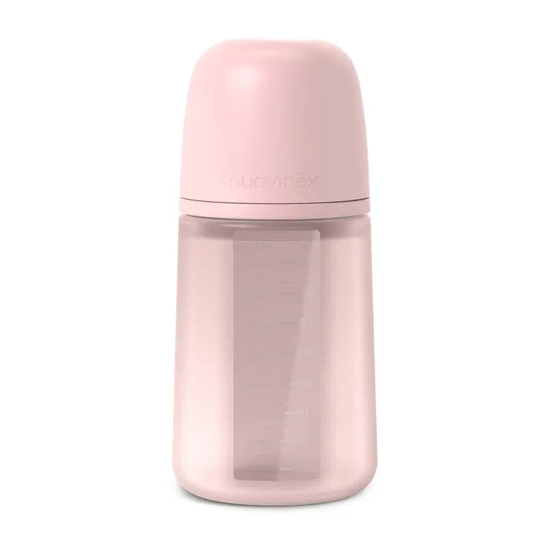 Suavinex Μπιμπερό από σιλικόνη 240 ml, μέτρια ροή (M), +3 μήνες, Rosewater