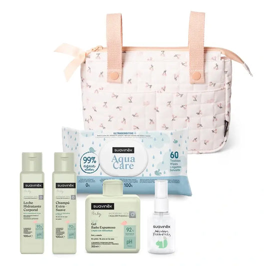 Suavinex Σετ για μωρά Baby Care Mini Bag Ροζ