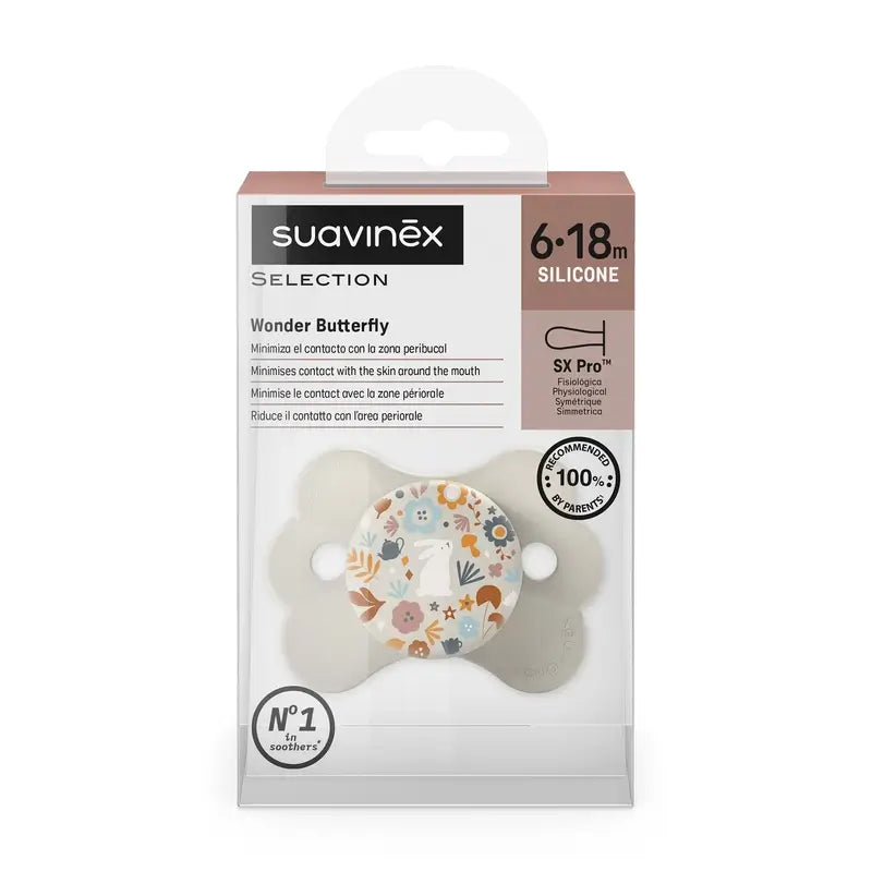 Suavinex Πιπίλα Sx Pro 6/18 Μήνες, Wonderland Μπεζ