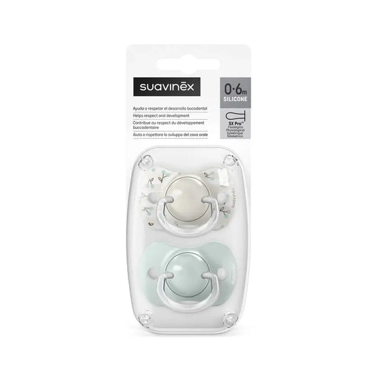 Suavinex Πιπίλες Sx Pro 0/6 Μήνες Birdies Πράσινο, 2 τεμάχια