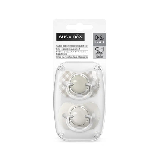 Suavinex Πιπίλες Sx Pro 0/6 Μηνών Wild&Free Μπεζ, 2 τεμάχια
