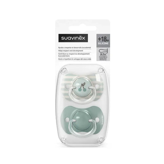 Suavinex Πιπίλες Sx Pro +18 Μήνες Birdies Πράσινο, 2 τεμάχια