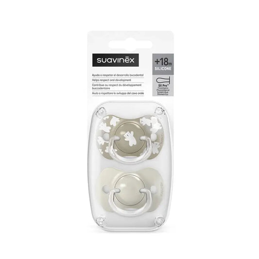 Suavinex Πιπίλες Sx Pro +18 Μήνες Wild&Free Μπεζ, 2 τεμάχια