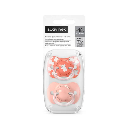 Suavinex Πιπίλες Sx Pro +18 Μήνες Wild&Free Ροζ, 2 τεμάχια