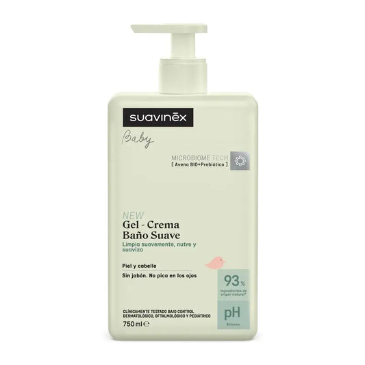 Suavinex Gel - Απαλή κρέμα μπάνιου για μωρά, 750 ml